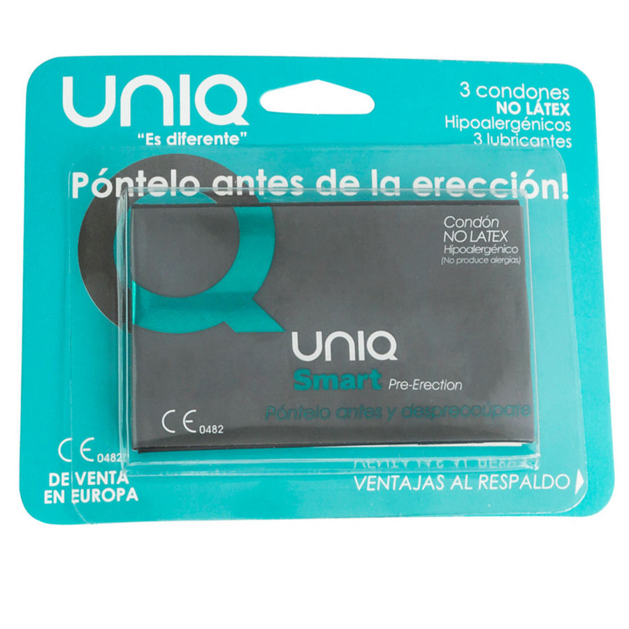 UNIQ - PRESERVATIVOS INTELIGENTES DE PRÉ-EREÇÃO SEM LÁTEX 3 UNIDADES