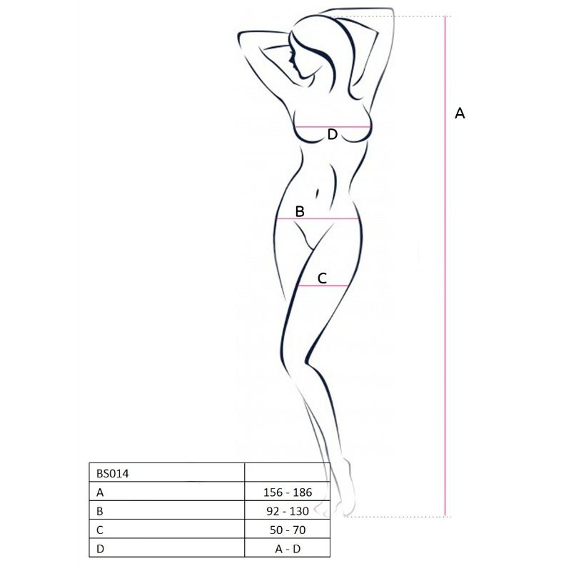 PASSION - MULHER BS014 BODYSTOCKING BRANCO TAMANHO ÚNICO