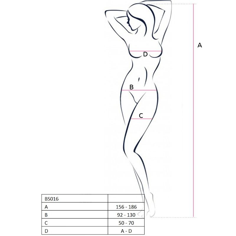 PASSION - MULHER BS016 BODYSTOCKING BRANCO TAMANHO ÚNICO