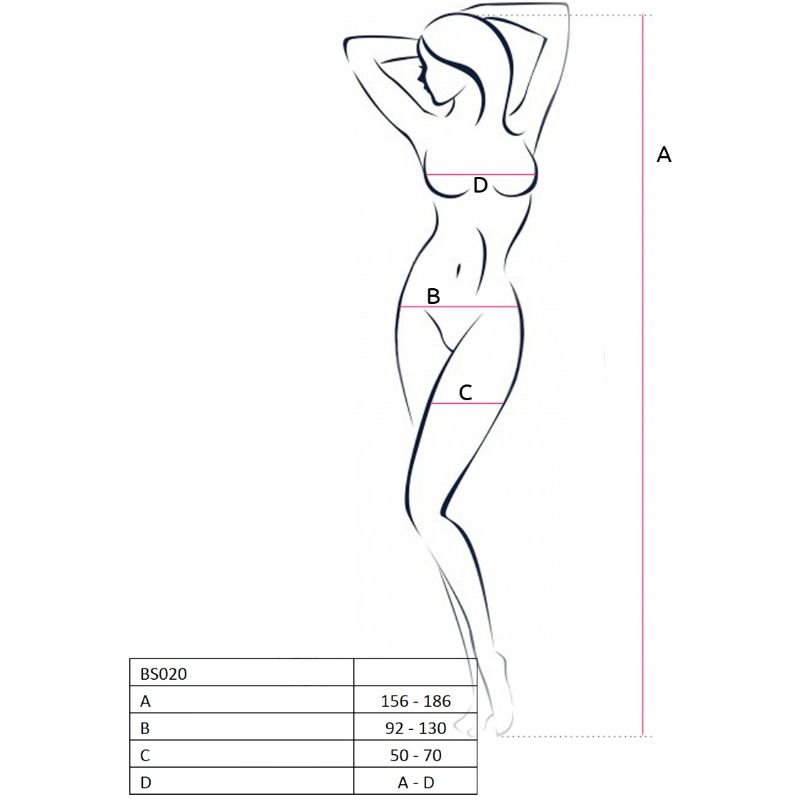 PASSION - MULHER BS020 BODYSTOCKING BRANCO TAMANHO ÚNICO