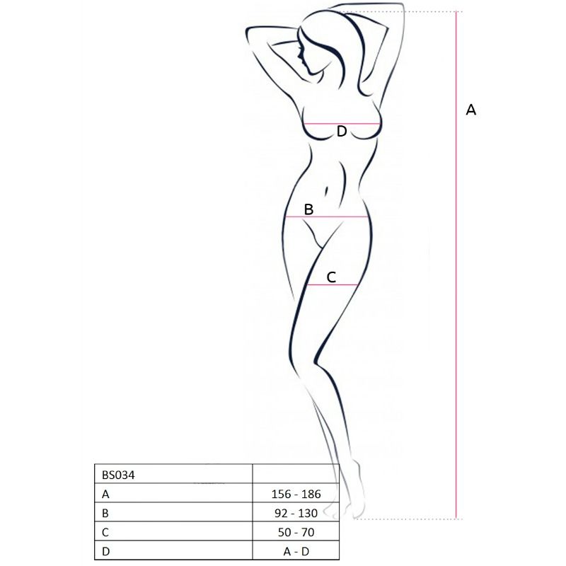 PASSION - MULHER BS034 BODYSTOCKING BRANCO TAMANHO ÚNICO