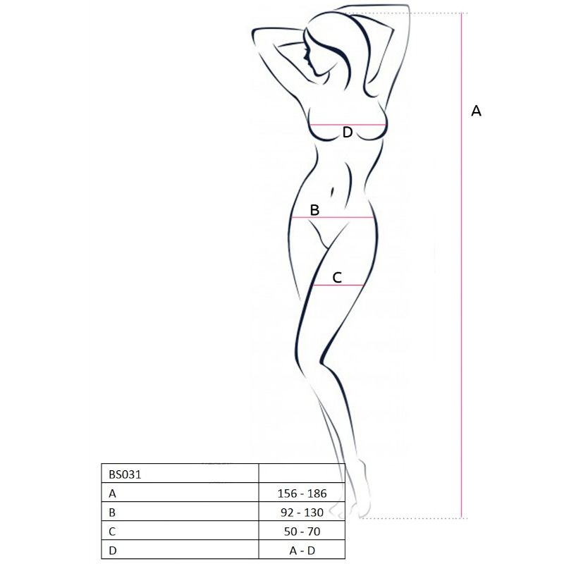 PASSION - WOMAN BS031 BODYSTOCKING BLANCO TALLA UNICA