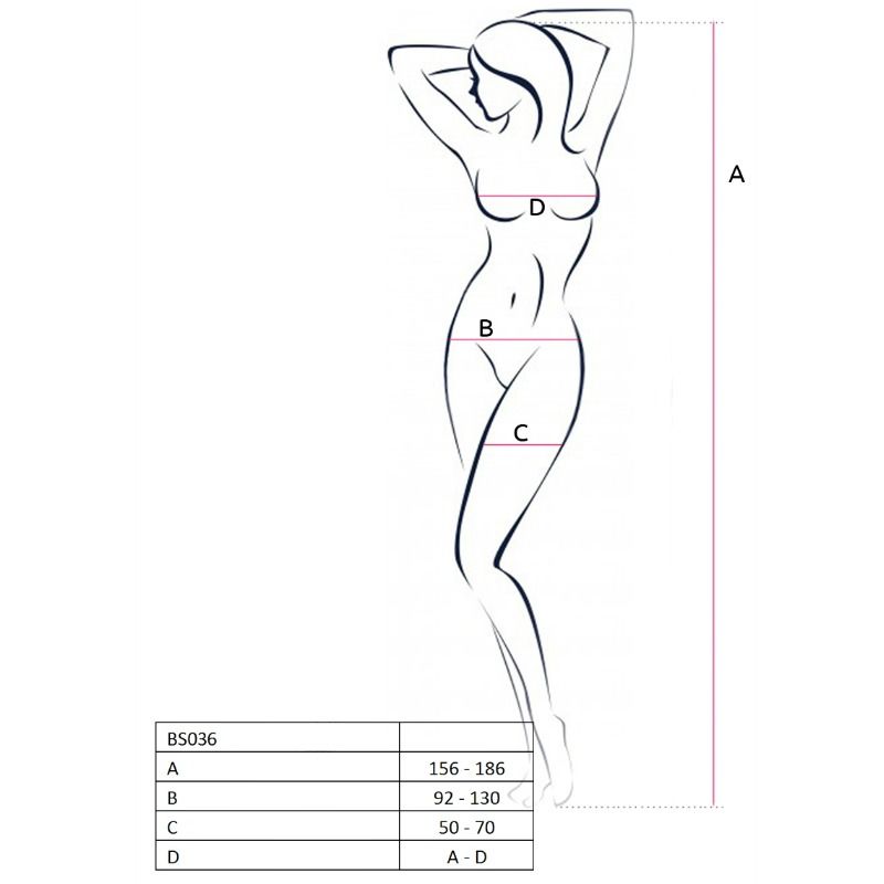 PASSION - WOMAN BS036 WHITE BODYSTOCKING ONE SIZE