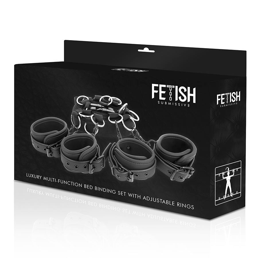 FETISH SUBMISSIVE - LUXUOSO FORRO DE NEOPRENE CAMA BONDAGE CONJUNTO