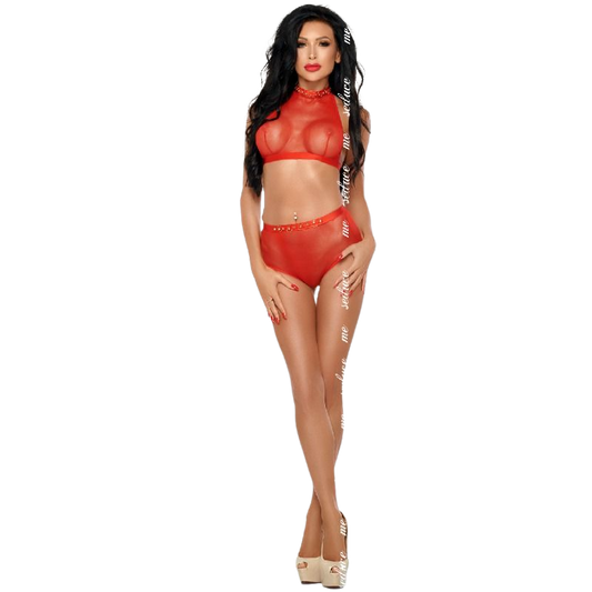 ME-SEDUCE - MONA VERMELHO CONJUNTO S/M