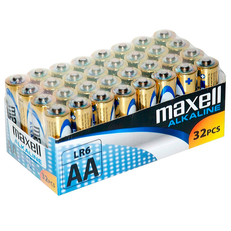 MAXELL - AA LR6 ALKALINE BATTERY PACK*32 BATTERIES