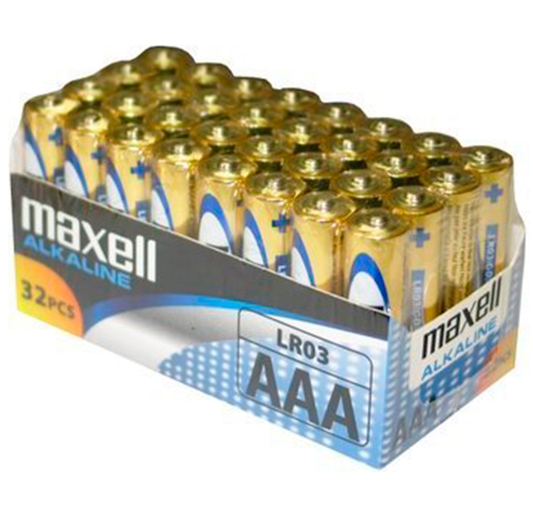 MAXELL - AAA LR03 ALKALINE BATTERY PACK*32 BATTERIES