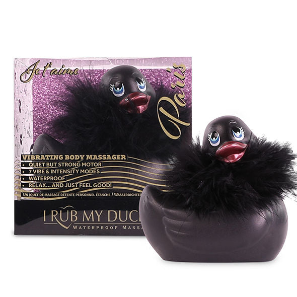 BRINQUEDOS GRANDES DE PROVOCAÇÃO - EU ESFREGO MEU PATINHO 2.0 | PARIS VIBRATING DUCK (PRETO)