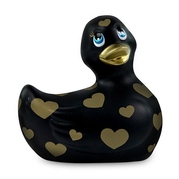 BRINQUEDOS GRANDES DE PROVOCAÇÃO - EU ESFREGO MEU PATINHO 2.0 | ROMANCE VIBRATING DUCK (PRETO E DOURADO)