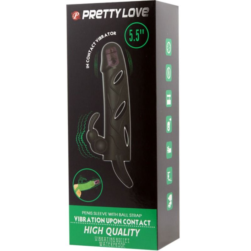 PRETTY LOVE - CAPA DE SILICONE COM VIBRAÇÃO 14 CM 2.0