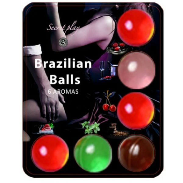 SECRETPLAY - 6 HOT BALLS LUBRIFICANTE COM AROMA DE FRUTAS