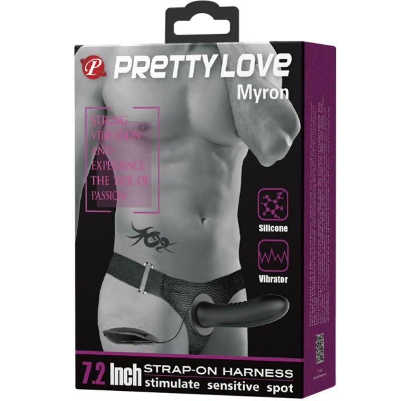 PRETTY LOVE - MYRON VIBRATING STRAP ON COM DILDO OCO