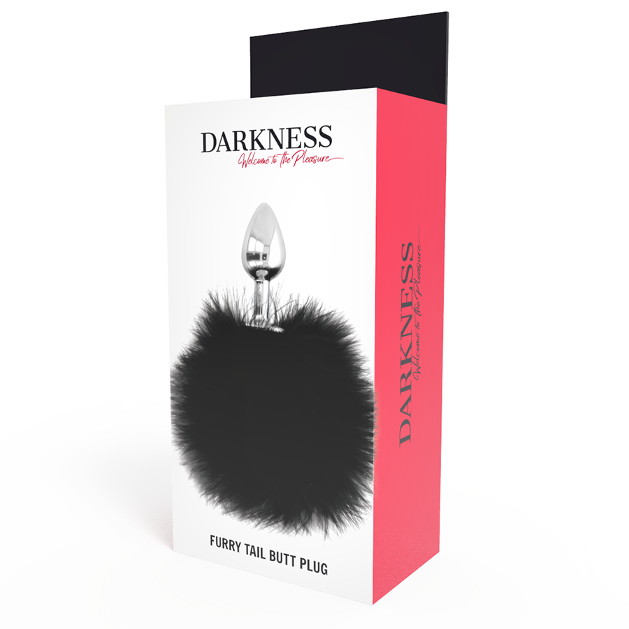 DARKNESS - PLUG ANAL EXTRA COM RABO PRETO 7 CM