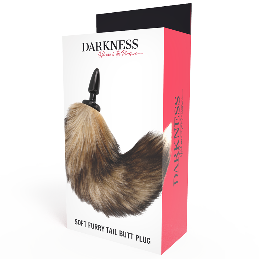 DARKNESS - RABO NATURAL COM PLUG ANAL DE SILICONE 10 CM