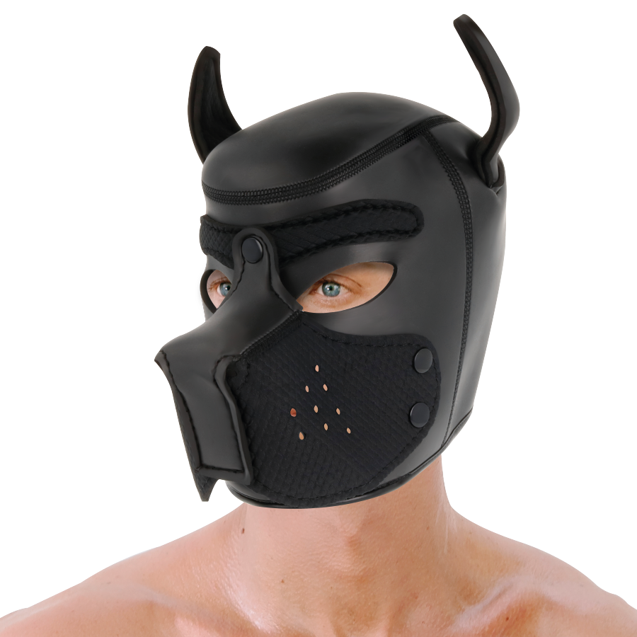 DARKNESS - NEOPRENE DOG MASK WITH REMOVABLE MUZZLE M