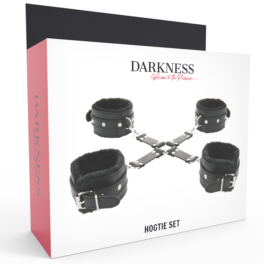 DARKNESS - BLACK LEATHER HAND AND FEET CUFFS