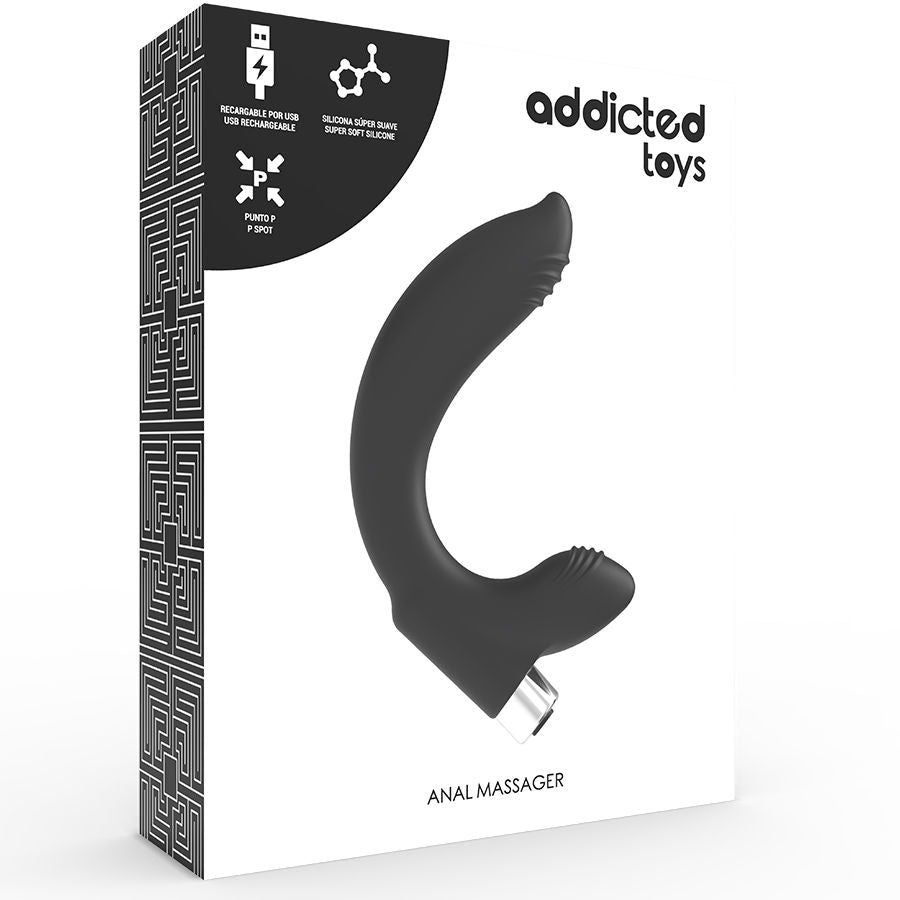 ADDICTED TOYS - VIBRADOR DE PRÓSTATA RECARREGÁVEL MODELO 7 - PRETO