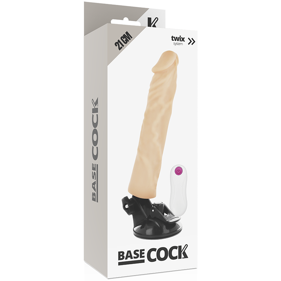 BASECOCK - VIBRADOR REALISTA NATURAL COM CONTROLE REMOTO 21 CM -OU- 4 CM