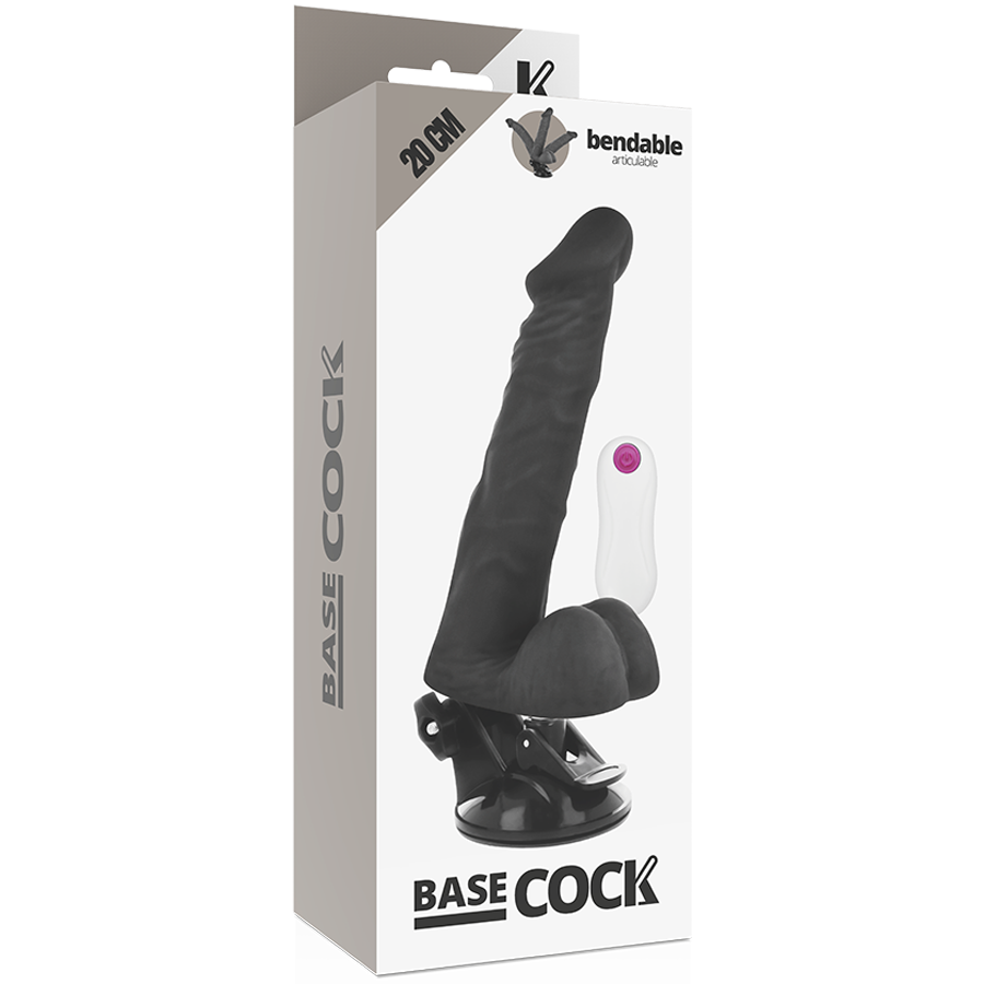 BASECOCK - VIBRADOR ARTICULADO COM CONTROLE REMOTO NATURAL 20 CM -OU- 4,5 CM