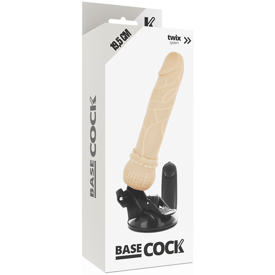 BASECOCK - VIBRADOR REALISTA NATURAL COM CONTROLE REMOTO 19,5 CM -OU- 4 CM