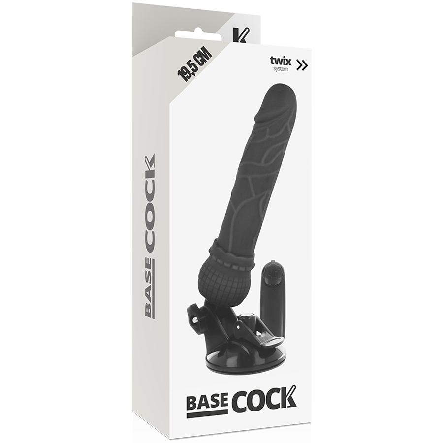 BASECOCK - VIBRADOR REALISTA NATURAL COM CONTROLE REMOTO 19,5 CM -OU- 4 CM