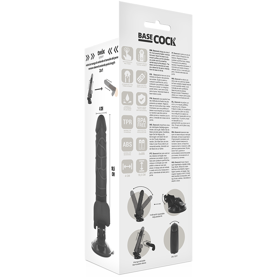 BASECOCK - REALISTIC VIBRATOR NATURAL REMOTE CONTROL 18.5 CM -O- 4CM