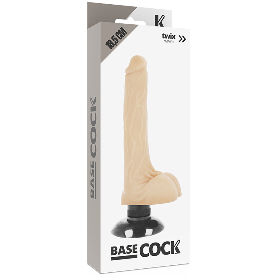 BASECOCK - REALISTIC VIBRATOR 2-1 BLACK 18.5 CM -O- 4 CM