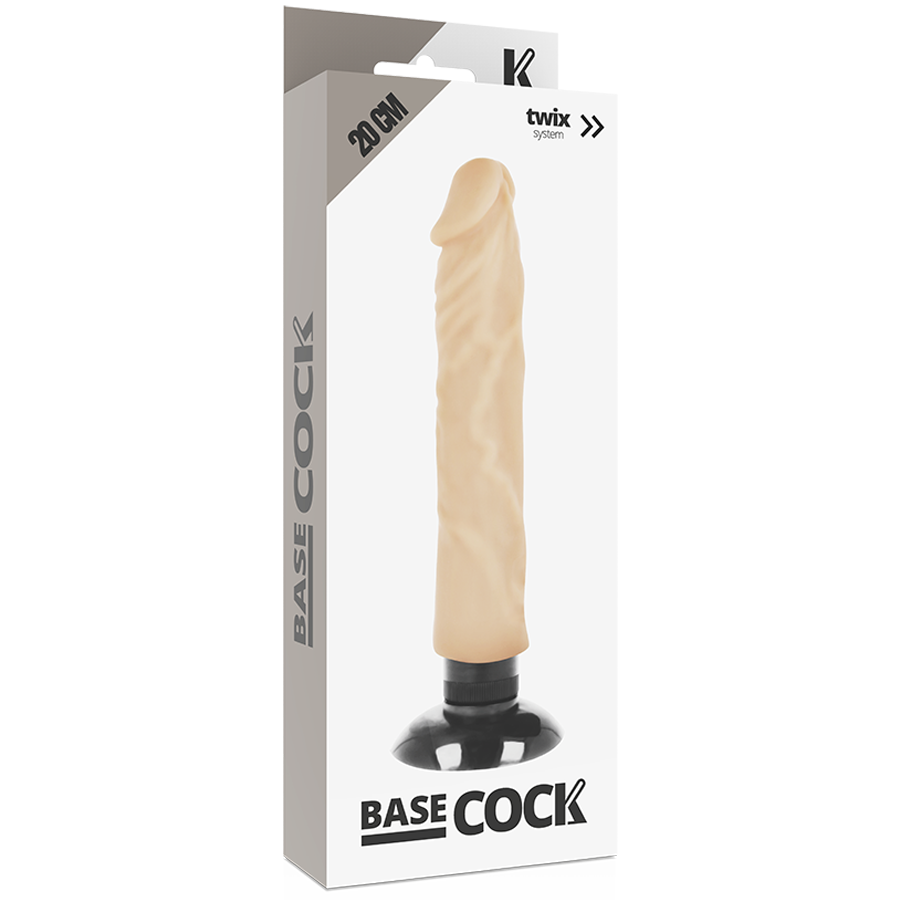 BASECOCK - VIBRADOR REALISTA 2-1 NATURAL 20 CM -OU- 4 CM