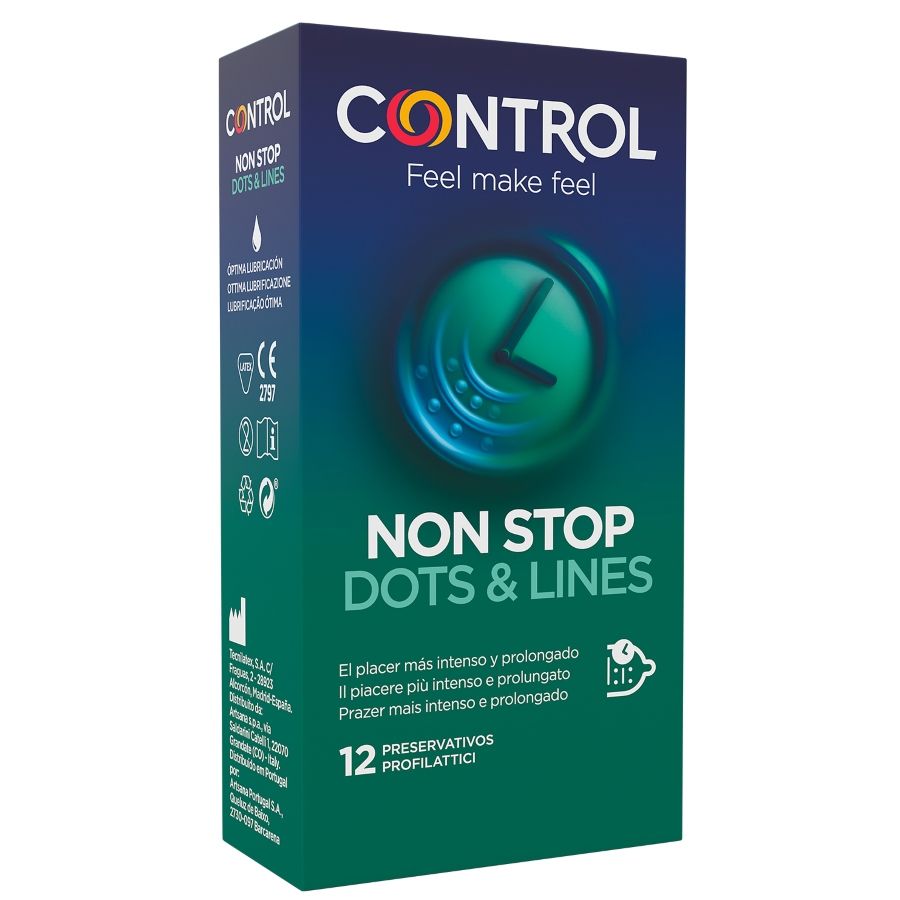 CONTROL - PRESERVATIVOS NONSTOP DOTS AND STRETCHES 12 UNIDADES