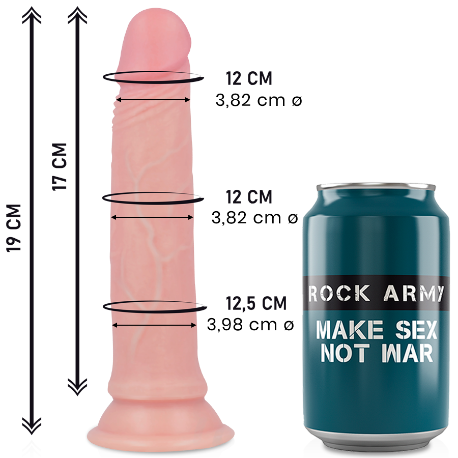 ROCKARMY - DILDO DE SILICONE LÍQUIDO PREMIUM AVENGER 19 CM -OU- 3,98 CM