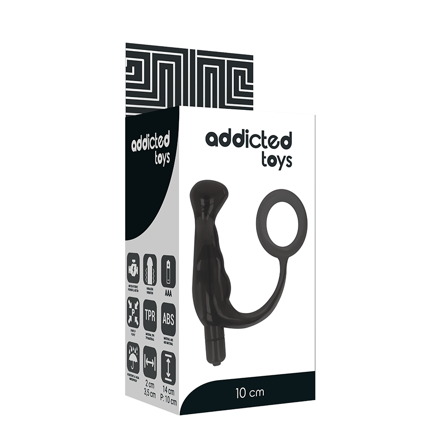 ADDICTED TOYS - VIBRADOR DE PRÓSTATA PRETO 10 CM