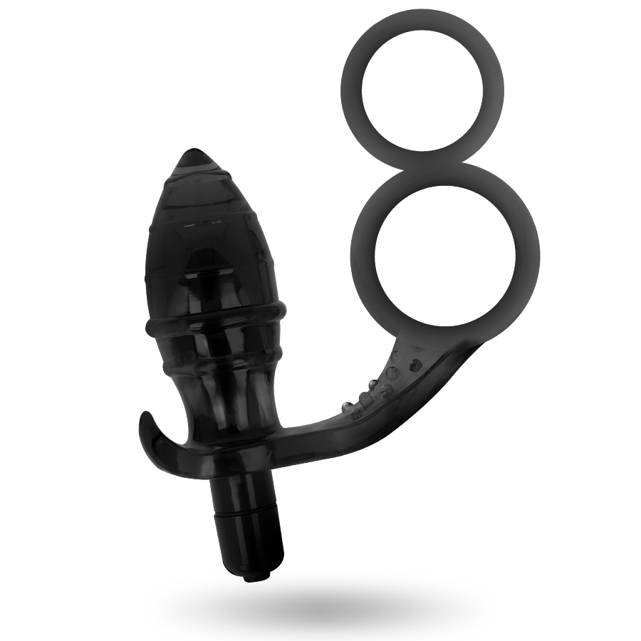 ADDICTED TOYS - PLUG ANAL COM ANEL PRETO DUPLO