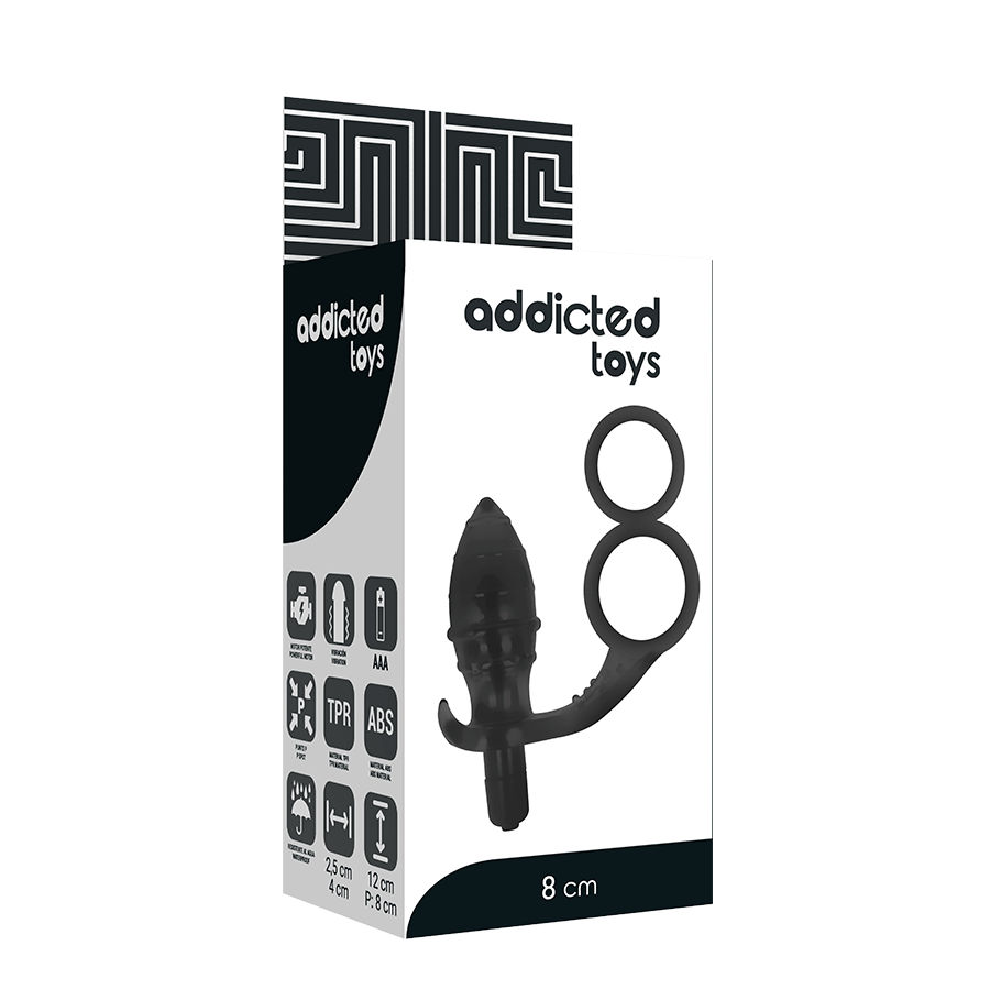 ADDICTED TOYS - PLUG ANAL COM ANEL PRETO DUPLO