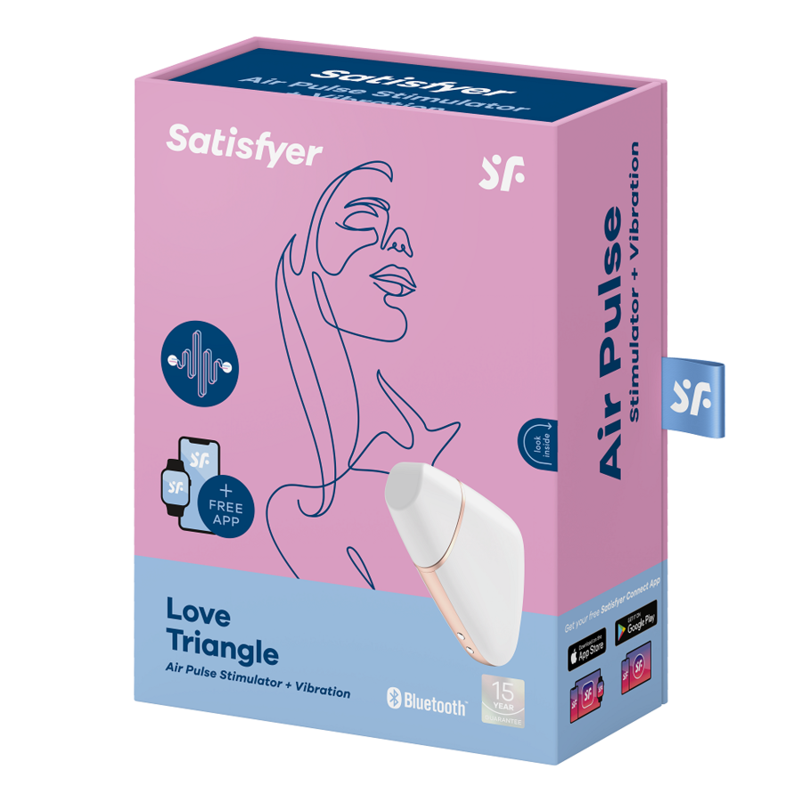 SATISFYER - ESTIMULADOR E VIBRADOR TRIÂNGULO AMOROSO PRETO