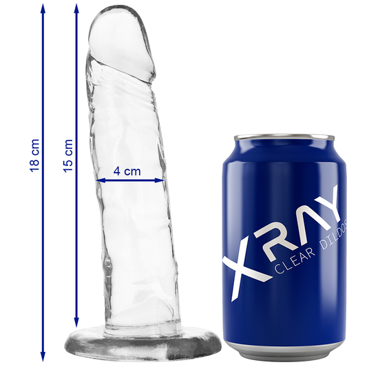 X RAY - CLEAR TRANSPARENT DILDO 18 CM -OR- 4 CM