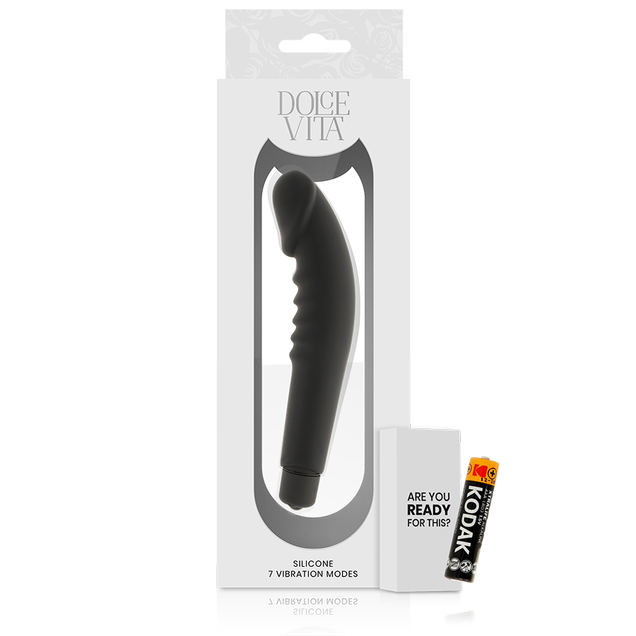 DOLCE VITA - VIBRADOR DE SILICONE REALISTA PLEASURE PRETO