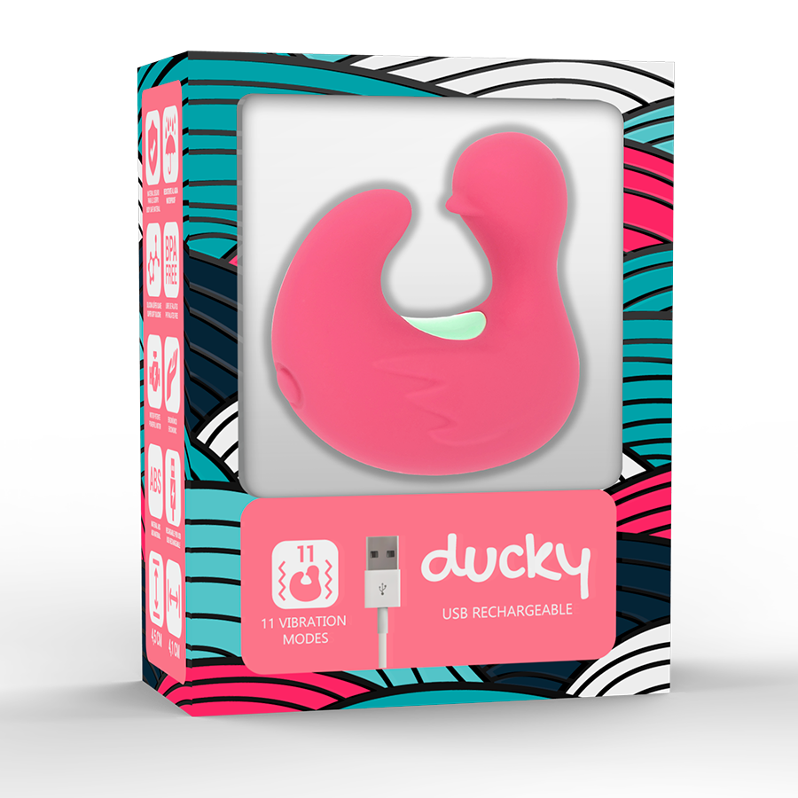 HAPPY LOKY - DUCKYMANIA DEDAL DE PATO ESTIMULANTE DE SILICONE RECARREGÁVEL