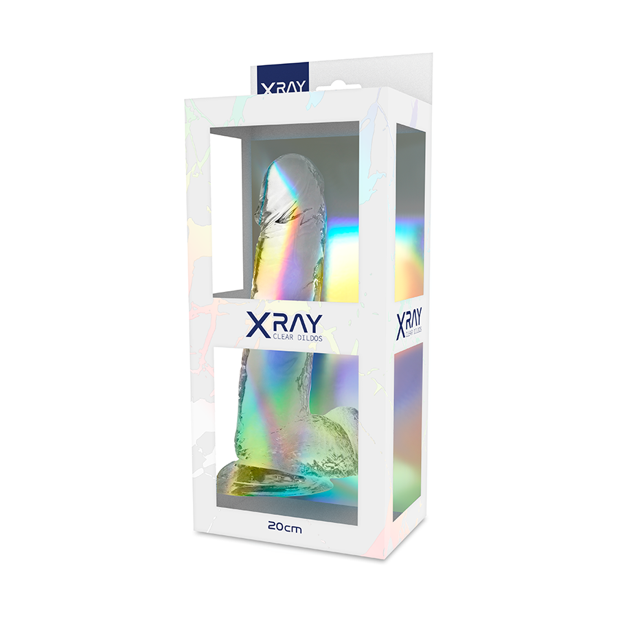 RAIO X - DILDO REALISTA TRANSPARENTE CLARO 20 CM -OU- 4,5 CM