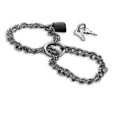 METAL HARD - HANDCUFFS WITH STAINLESS STEEL CHAIN.