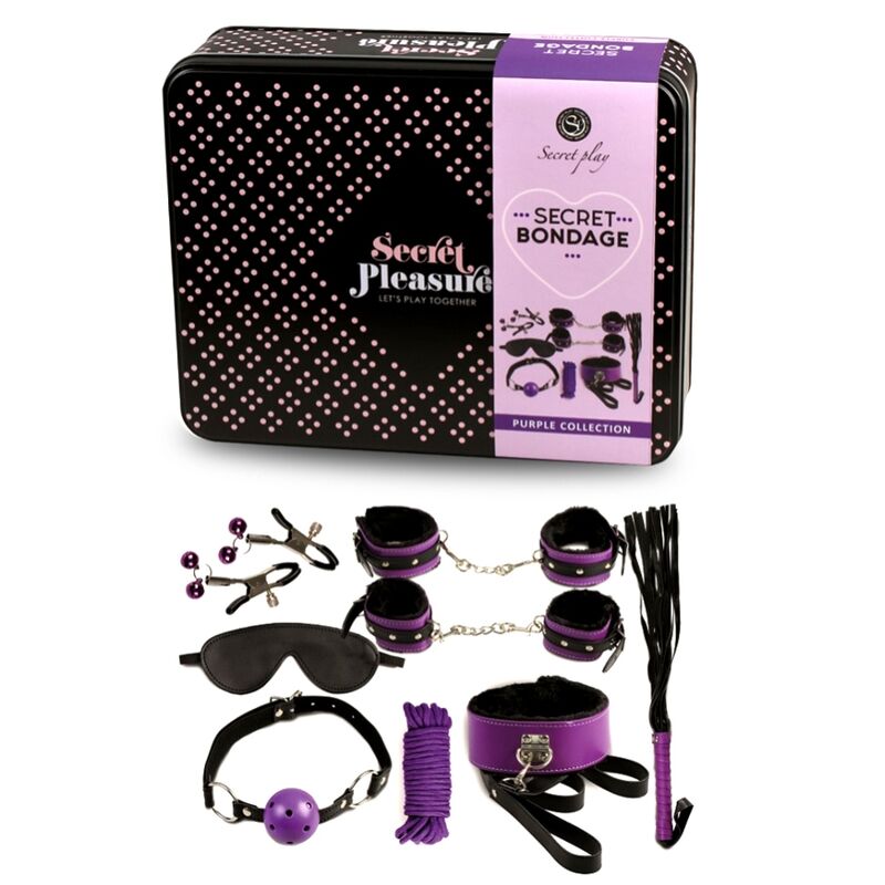 SECRETPLAY - BDSM SET 8PCS LILAC / BLACK