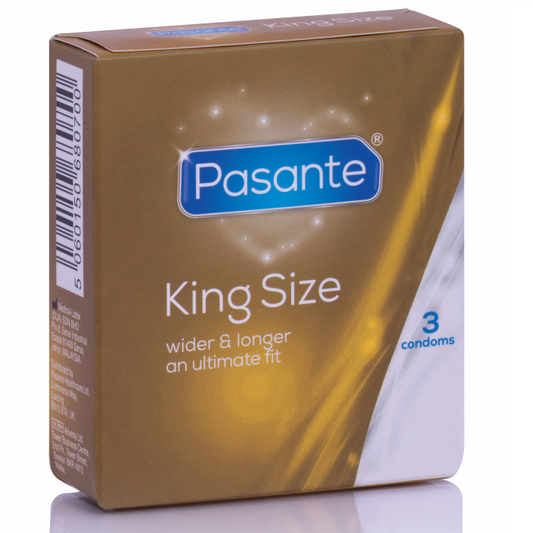 PASANTE - KING MS PRESERVATIVOS LONGOS E LARGOS 3 UNIDADES