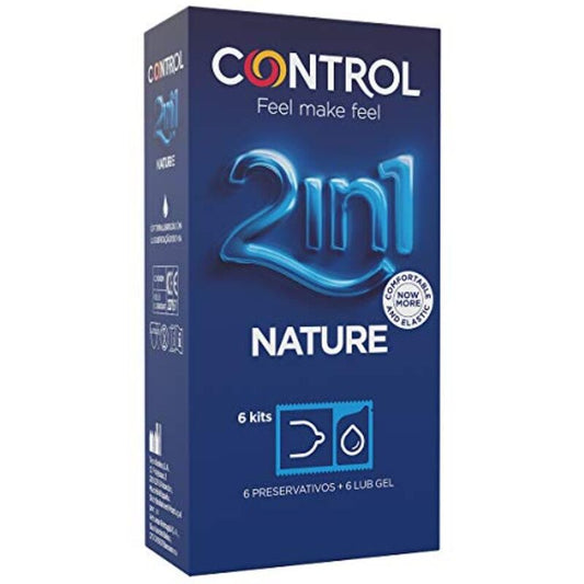 CONTROL - DUO NATURA 2-1 PRESERVATIVO + GEL 6 UNIDADES