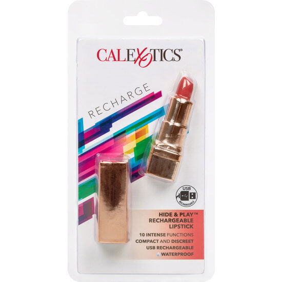 CALEXOTICS - BATOM REFILÁVEL HIDE &amp; PLAY BULLET VERMELHO