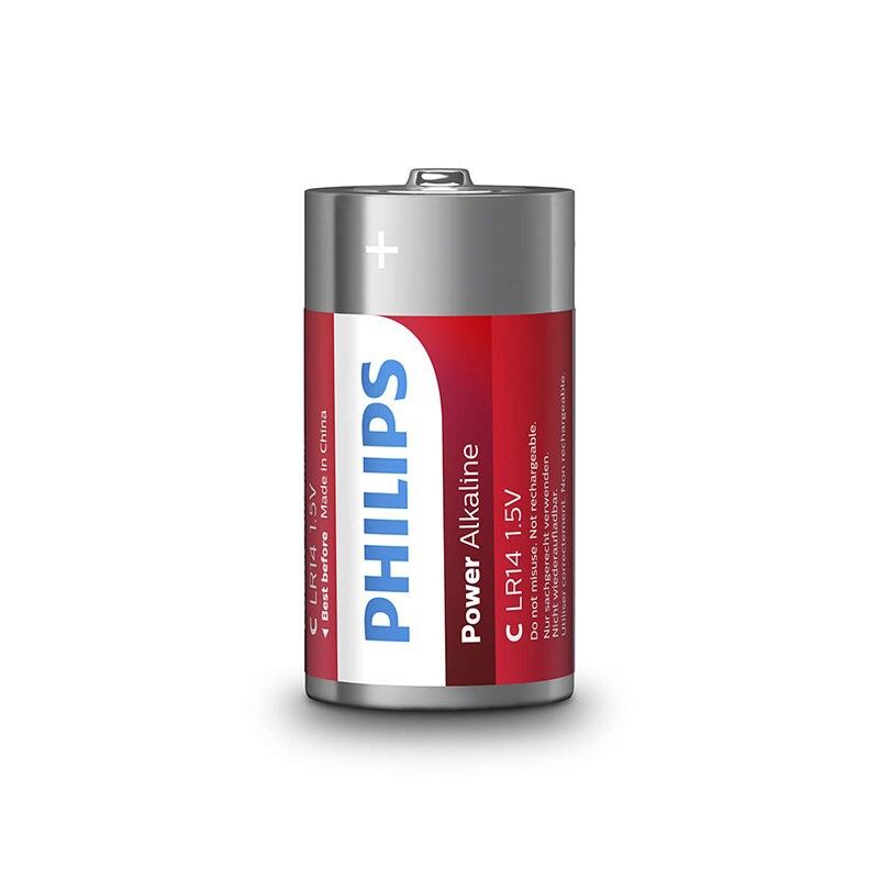 PHILIPS - POWER ALKALINE BATTERY C LR14 BLISTER*2