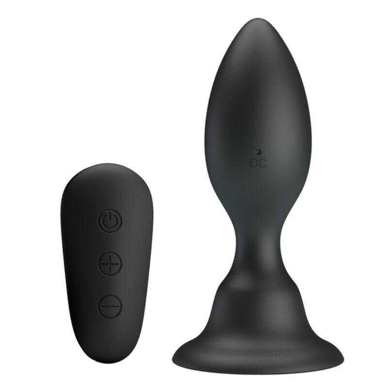 MR PLAY - PLUG ANAL VIBRANTE PRETO COM CONTROLE REMOTO