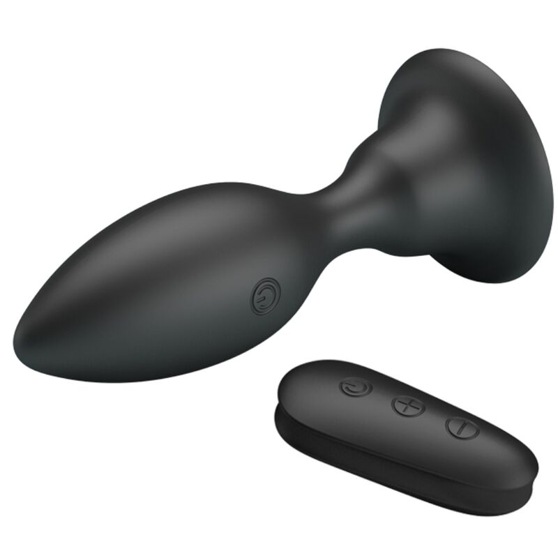 MR PLAY - PLUG ANAL VIBRANTE PRETO COM CONTROLE REMOTO