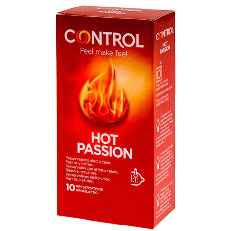 CONTROL - HOT PASSION HEAT EFFECT CONDOMS 10 UNITS