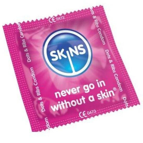 SKINS - CONDOMS WITH DOTS &amp; STRETCHES, BAG OF 500 UNITS