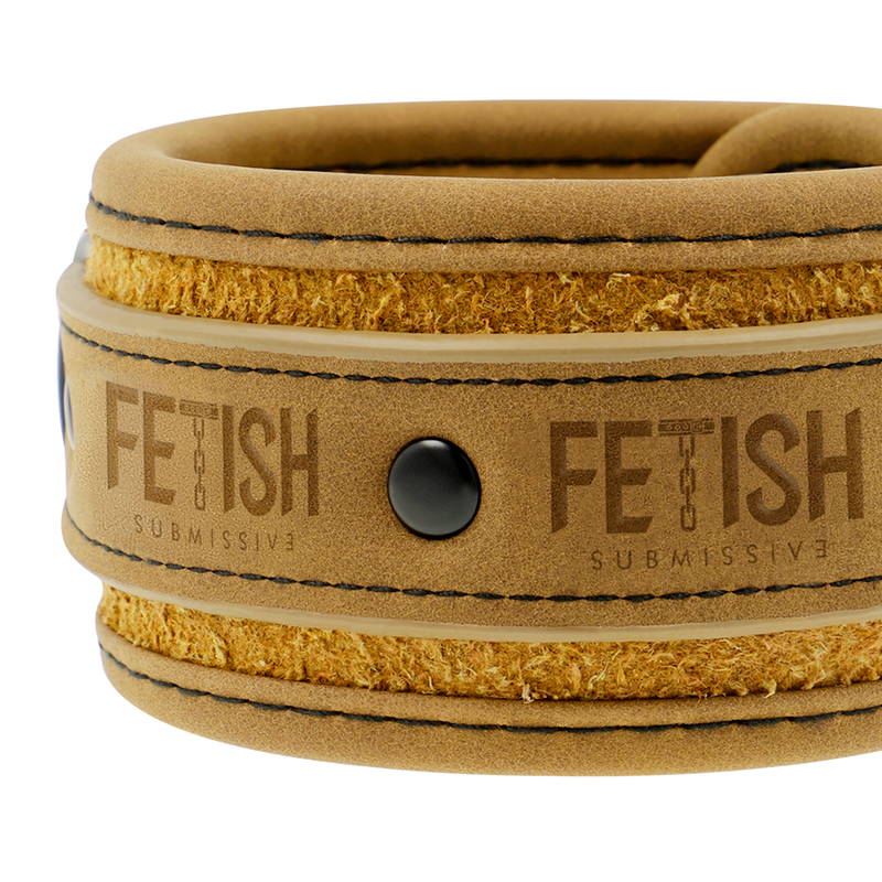 FETISH SUBMISSIVE ORIGIN - VEGAN LEATHER HANDCUFFS WITH NEOPRENE LINING