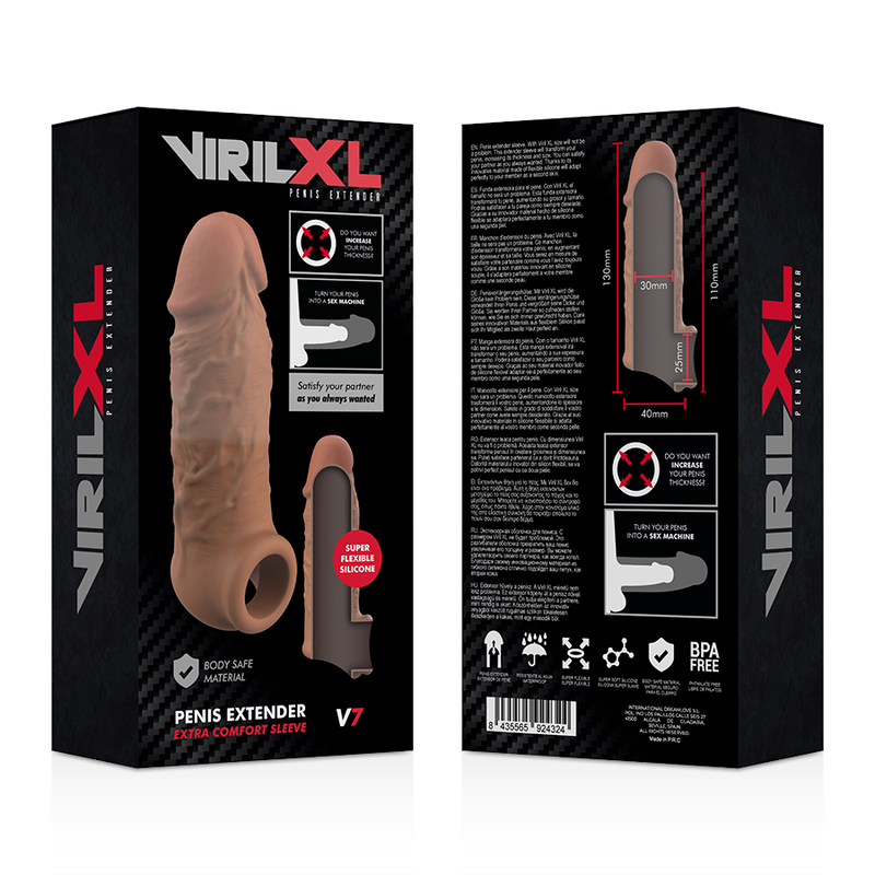 VIRILXL - LIQUID SILICONE V7 BROWN PENIS EXTENSION